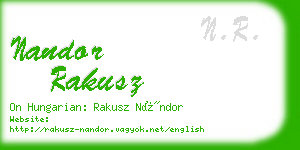 nandor rakusz business card